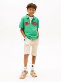 Green Regular Fit Textured Polo Shirt  Boys