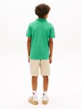 Green Regular Fit Textured Polo Shirt  Boys