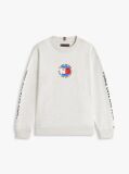 Grey Smiley Flag Back Logo Terry Sweatshirt  Boys