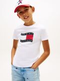 White Wavy Flag Jersey Crew Neck T-Shirt  Boys