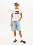 White Wavy Flag Jersey Crew Neck T-Shirt  Boys