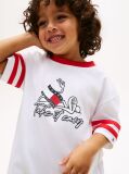White Wavy Flag Graphic Jersey T-Shirt  Boys
