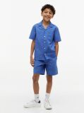 Blue Relaxed Flag Embroidery Poplin Shorts  Boys