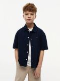 Blue Relaxed Fit Seersucker Short Sleeve Shirt  Boys
