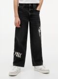 Denim Print Loose Relaxed Black Jeans  Boys