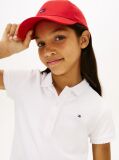 White Contrast Crew Neck Polo Dress  Girls
