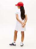 White Contrast Crew Neck Polo Dress  Girls