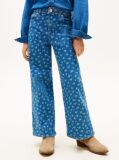 Denim Denim Overshirt with Floral Print and Relaxed Fit  Girls