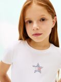 White Extra Slim Star Flag T-Shirt  Girls