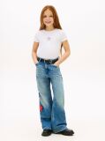 White Extra Slim Star Flag T-Shirt  Girls