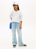 Blue Distressed Flared Leg Jeans  Girls