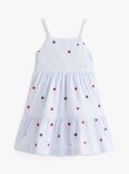 Multi Floral Embroidery Stripe Fit And Flare Dress  Girls