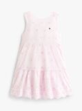 Pink Back Bow Broderie Anglaise Dress  Girls