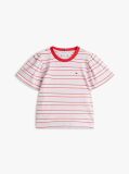 Multi Stripe Relaxed Jersey Crew Neck Top  Girls