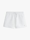 White Mercerised Linen Blend Wide Leg Shorts  Girls