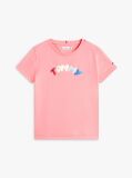 Pink Textured Logo Jersey Crew Neck T-Shirt  Girls