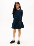 Blue Festive Stud Relaxed Fleece Skater Dress  Girls