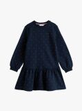 Blue Festive Stud Relaxed Fleece Skater Dress  Girls