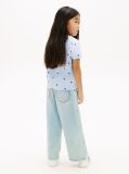 Blue Smiley Heart Flag Print T-Shirt  Girls