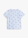 Blue Smiley Heart Flag Print T-Shirt  Girls