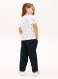 White Smiley Heart Flag Print T-Shirt  Girls