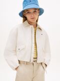 Beige Textured Back Logo Relaxed Jacket  Girls
