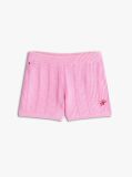 Pink Logo Embroidery Crochet Shorts  Girls