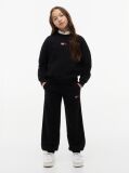 Black Rhinestone Relaxed Terry Joggers  Girls