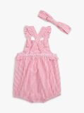 Multi Seersucker Shortall And Headband Gift Box  Newborn
