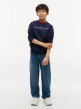 Blue Hanorac cu logo esențial  Kids Unisex