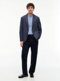 Blue Cotton Cashmere Crew Neck Jumper  Men