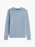 Blue Cotton Cashmere Crew Neck Jumper  Men