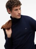 Blue Cotton Cashmere Roll Neck Jumper  Men