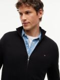 Black Cotton Cashmere Zip-Thru Cardigan  Men