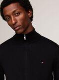 Black Cotton Cashmere Zip-Thru Cardigan  Men