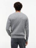 Grey Cable Knit Crew Neck Jumper  Men