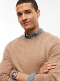 Brown Pure Lambswool Crew Neck Jumper  Men