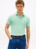 Green Slim Fit Tipped Pique Polo Shirt  Men