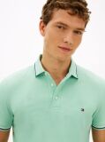 Green Slim Fit Tipped Pique Polo Shirt  Men