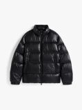 Black Shiny Water Repellent Down Puffer Jacket  Men