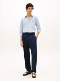 Blue Regular Fit Washed Pure Linen Shirt  Men