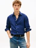 Blue Regular Fit Washed Pure Linen Shirt  Men