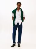 White Regular Fit Washed Linen Short Sleeve Shirt  Men