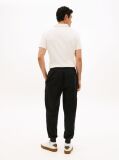 Black Logo Embroidery Cuffed Leg Joggers  Men