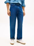 Blue Flag Embroidery Relaxed Straight Leg Jeans  Men