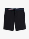Black Denton Belted Twill Slim 9.5" Inseam Shorts  Men