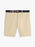 Beige Denton Belted Twill Slim 9.5" Inseam Shorts  Men