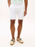 White Denton Twill Slim 9.5" Inseam Shorts  Men