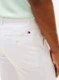 White Denton Twill Slim 9.5" Inseam Shorts  Men