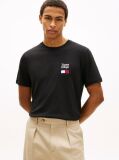 Black Logo Embroidery Jersey Crew Neck T-Shirt  Men